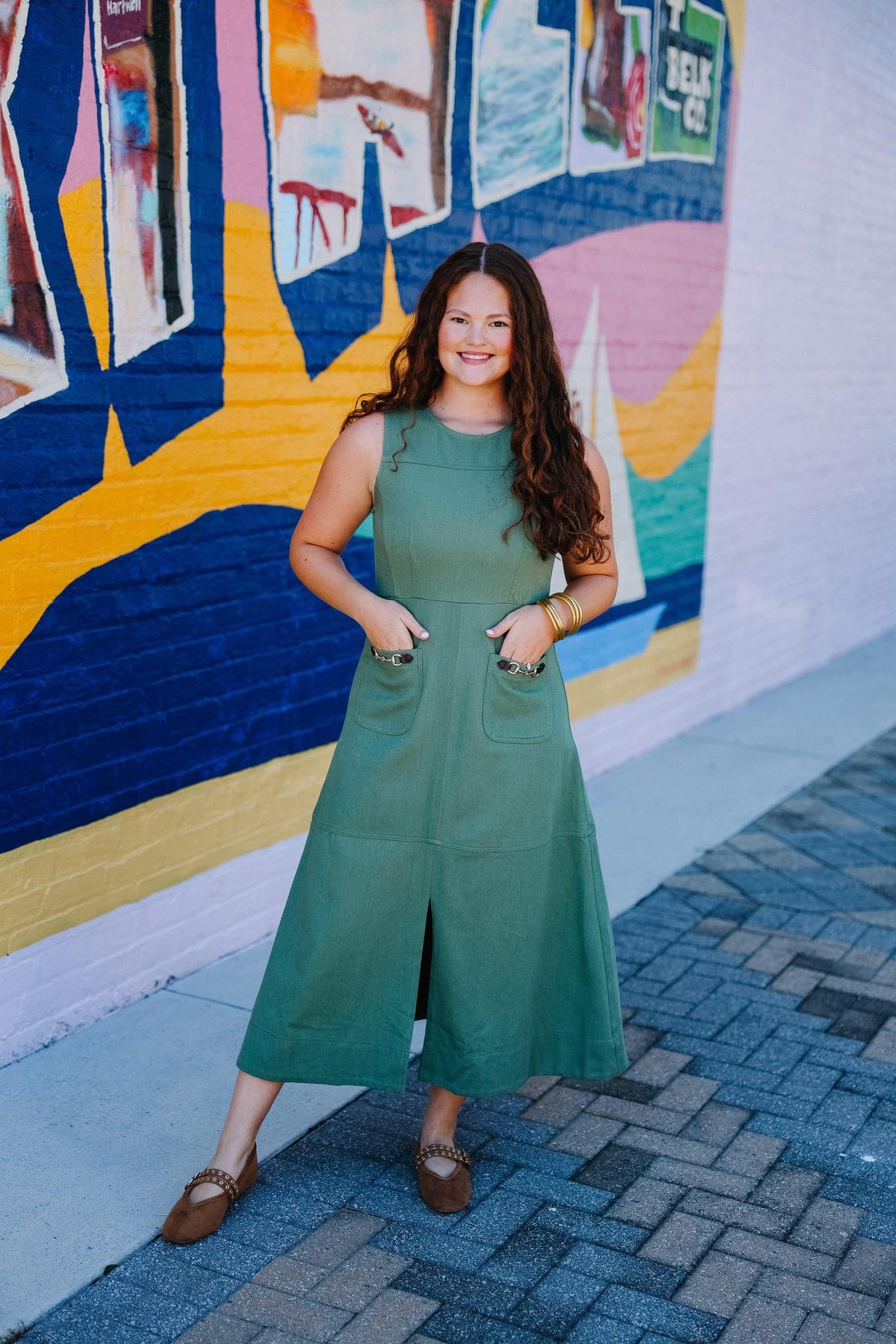Fit and Flare Olive Midi dress