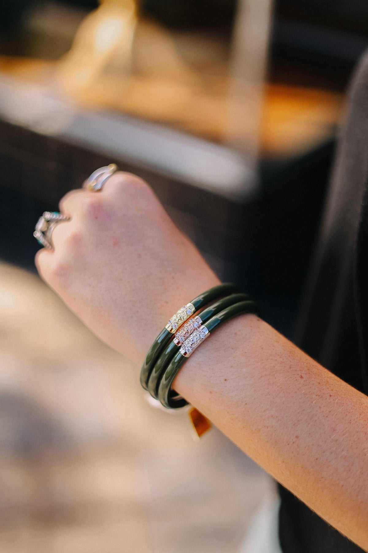 Jade Three Kings All Weather Bangles (Set of 3) By BuDhaGirl
