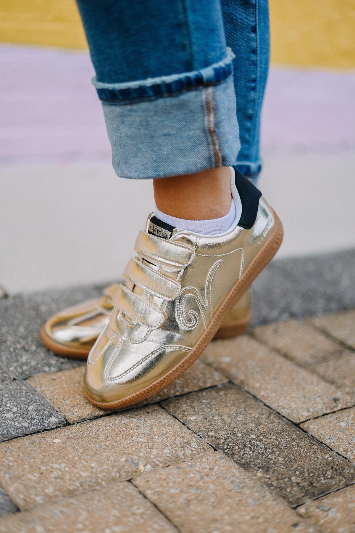Golden Glam Velcro Sneaker