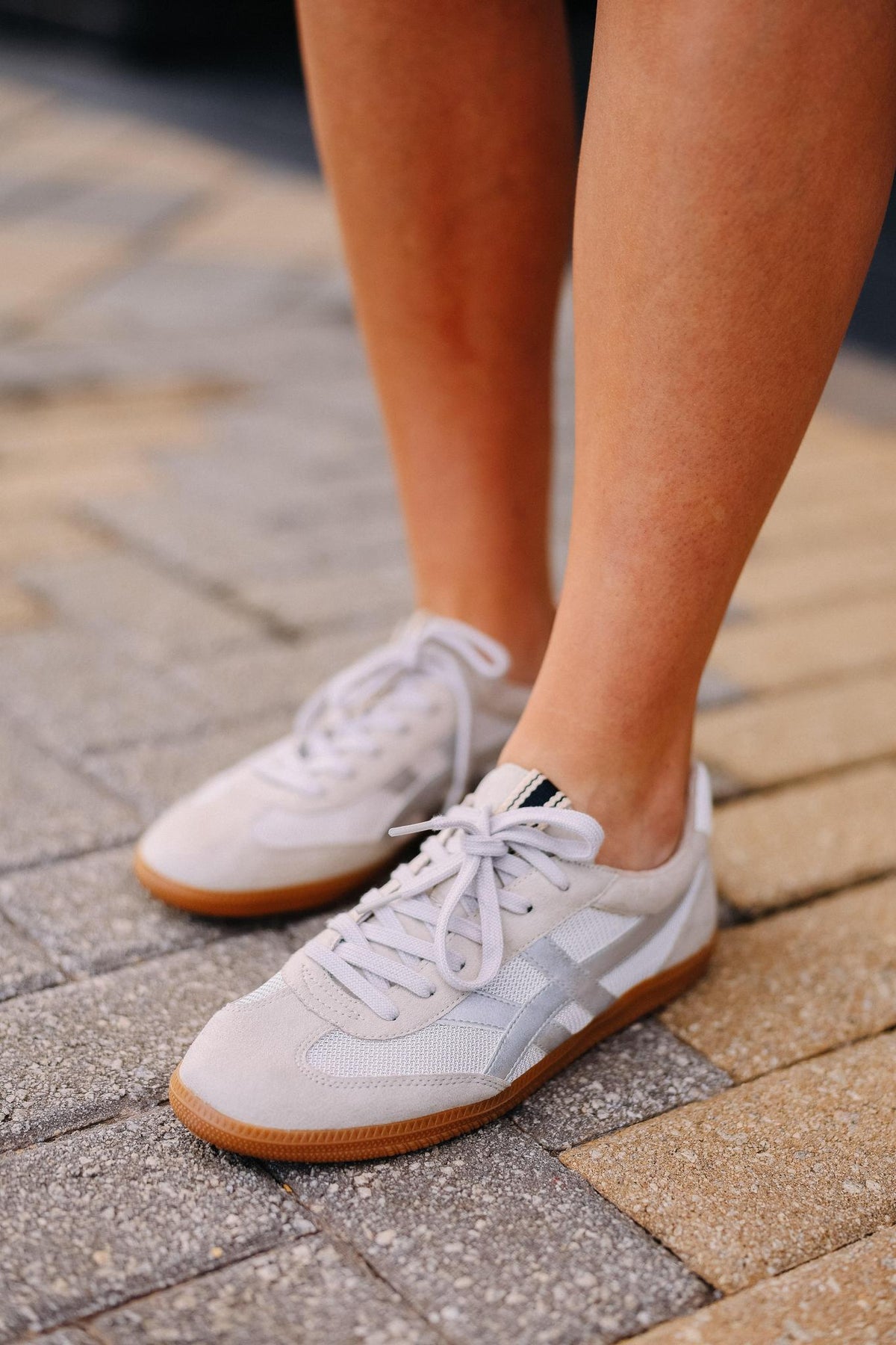Neutral Suede & Mesh Sasha Sneaker by Shu Shop