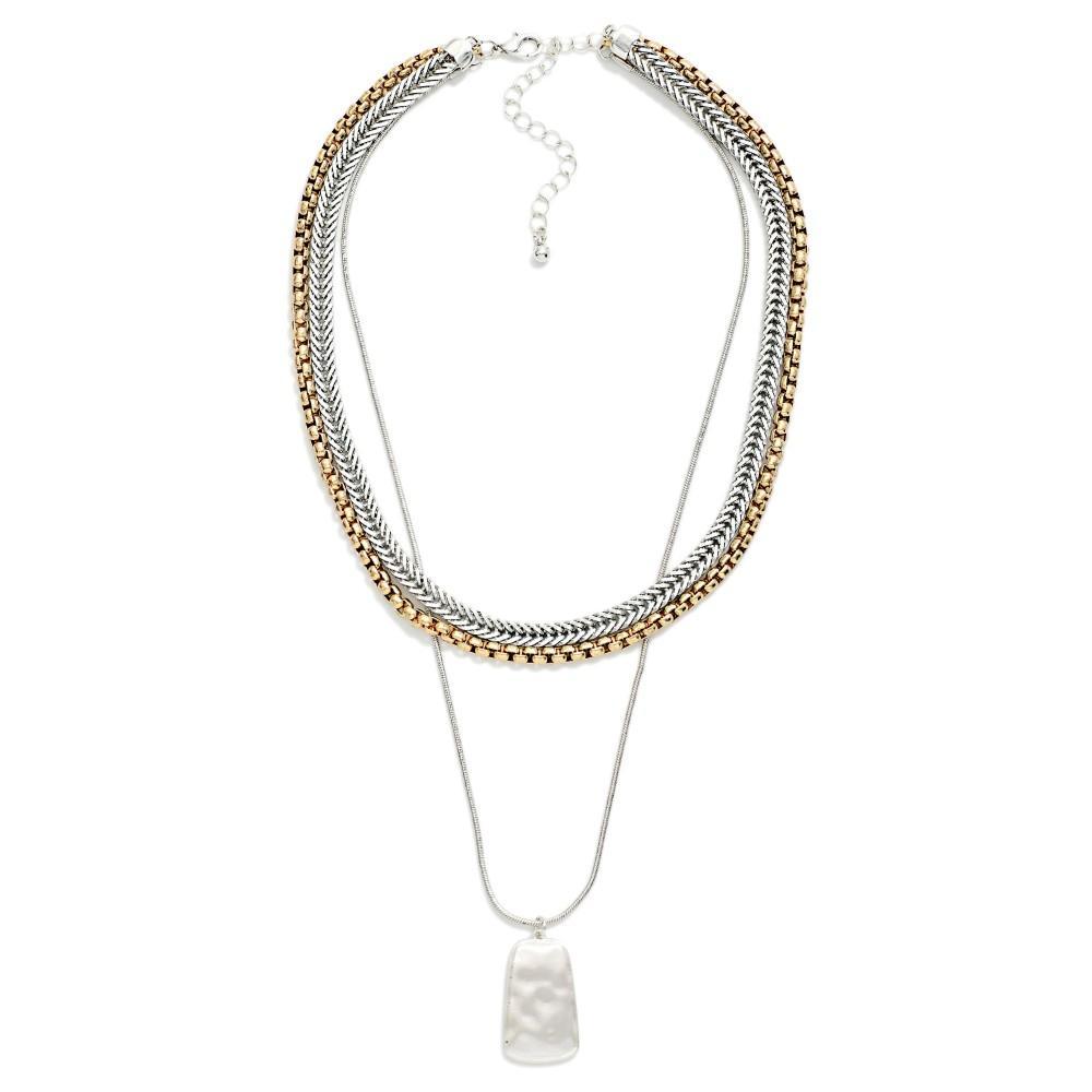 Two Tone Multi Chain Necklace