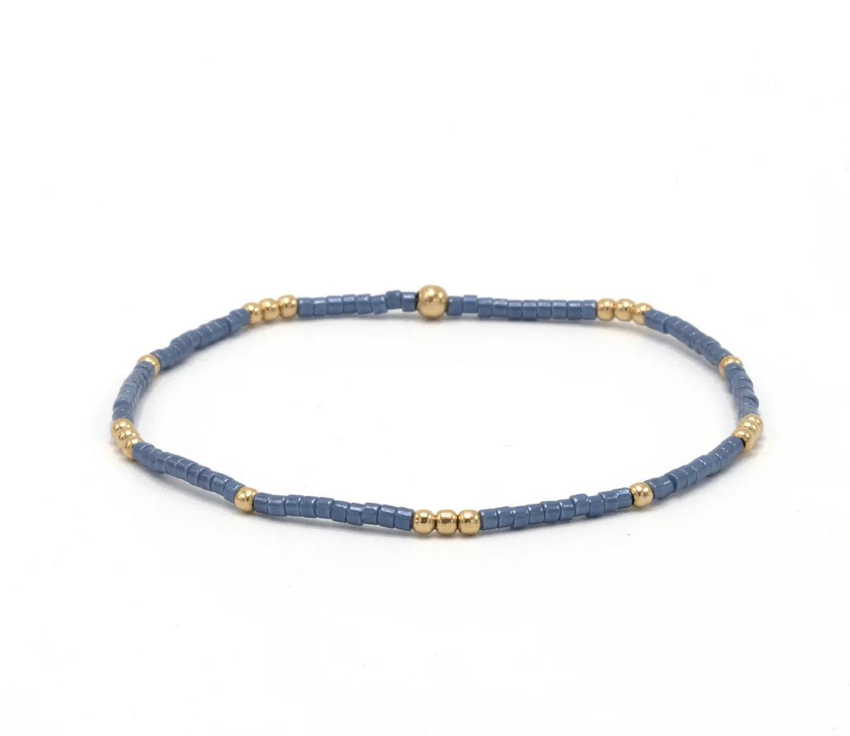 2mm Newport STEEL BLUE + Gold Filled Waterproof Bracelet