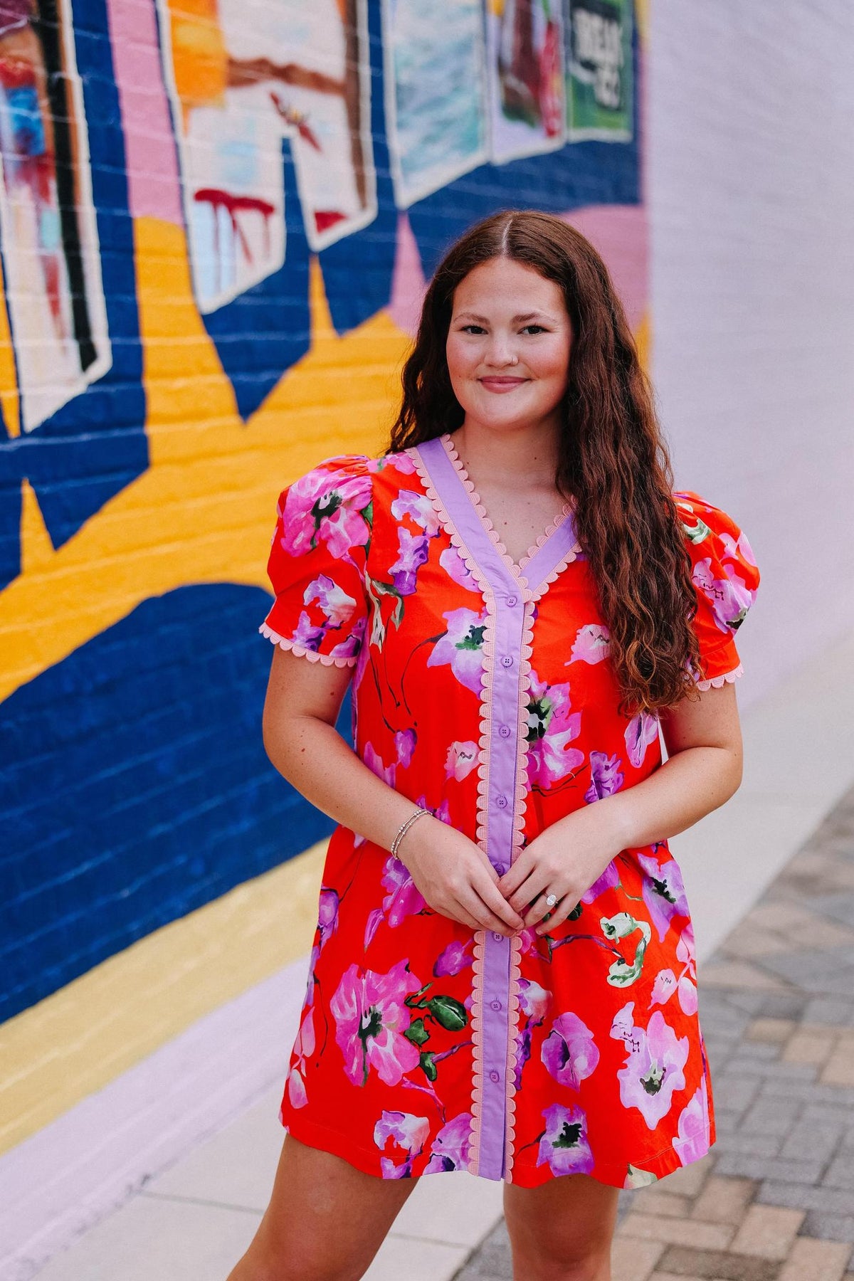 Red Floral Mini Dress