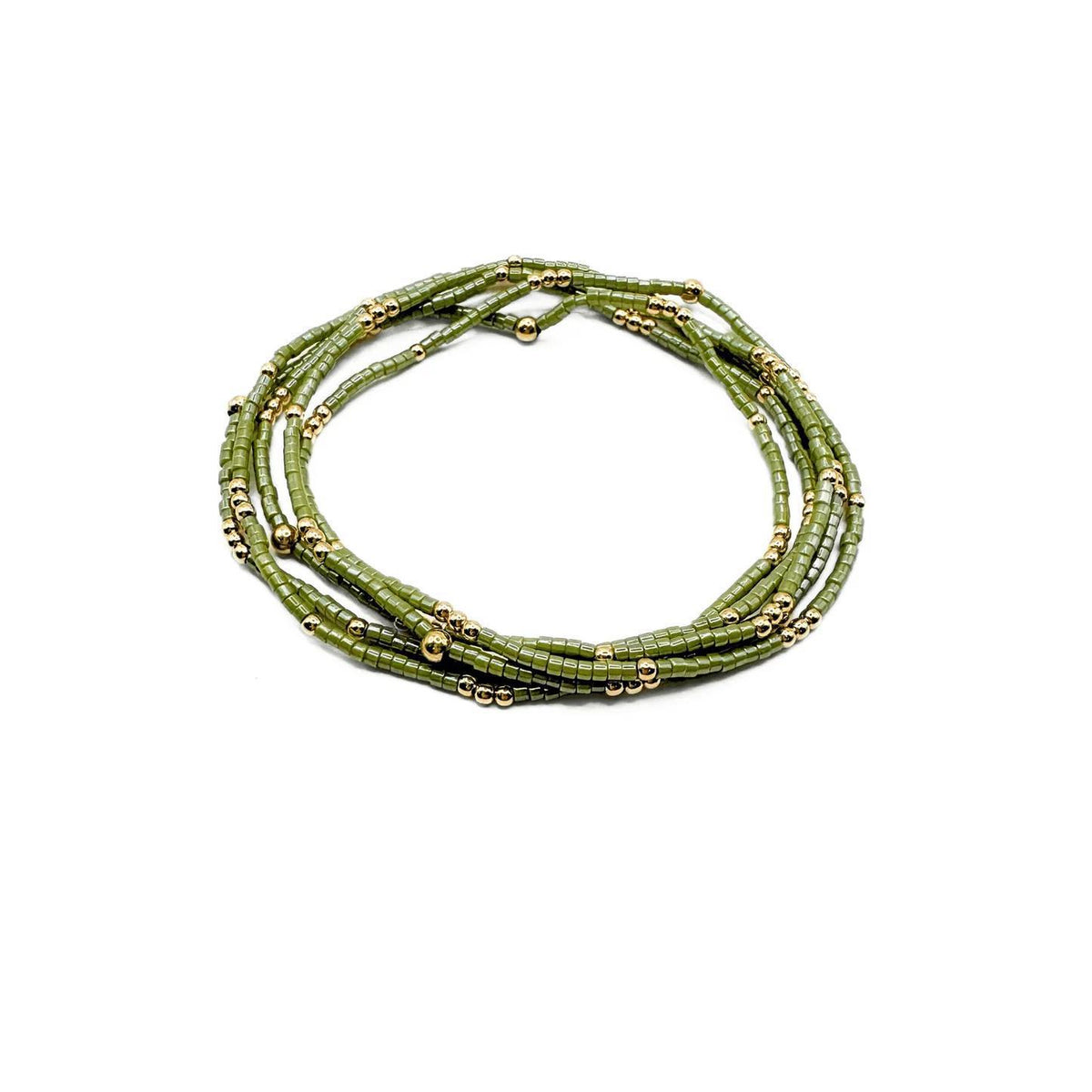 2mm Newport EVERGREEN + Gold Filled Waterproof Bracelet by Erin Gray