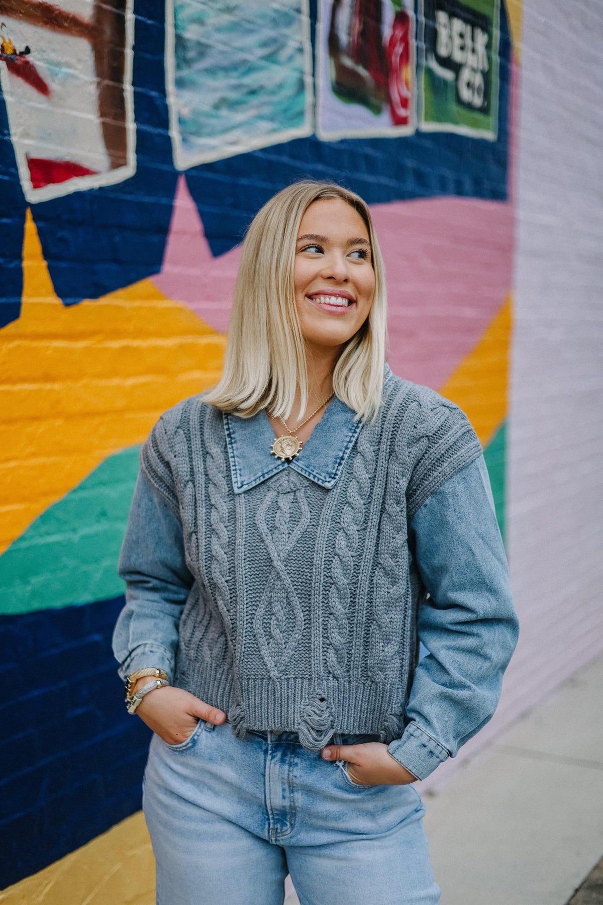 Indigo Slate Sweater Top