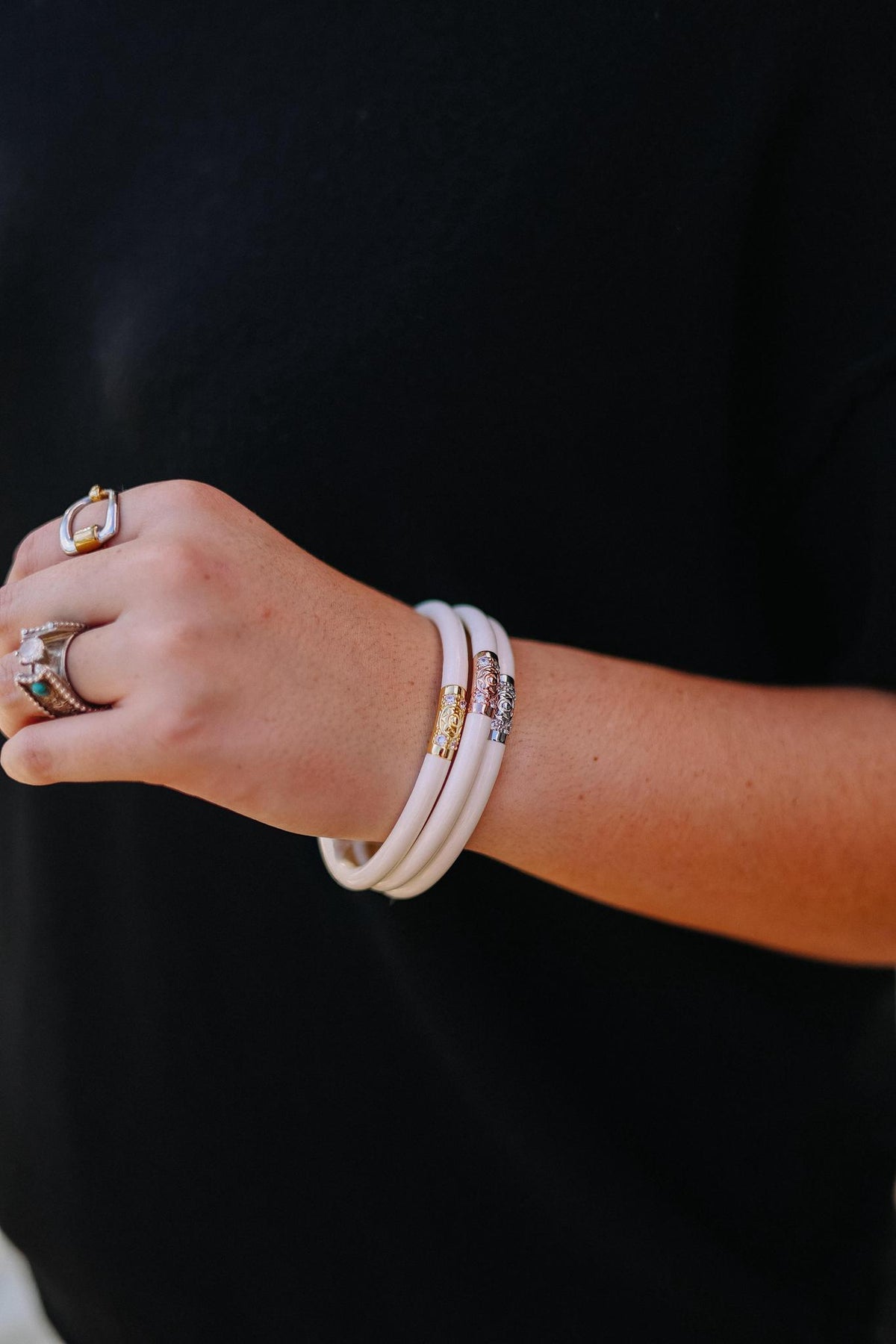 Ivory Three Kings All Weather Bangles (Set Of 3) By BuDhaGirl