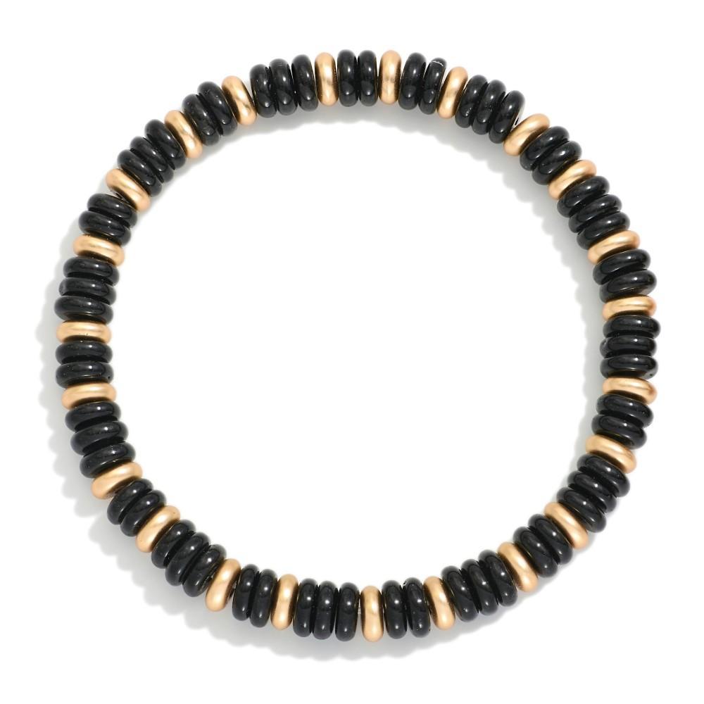 Black Disc Bead Bracelet