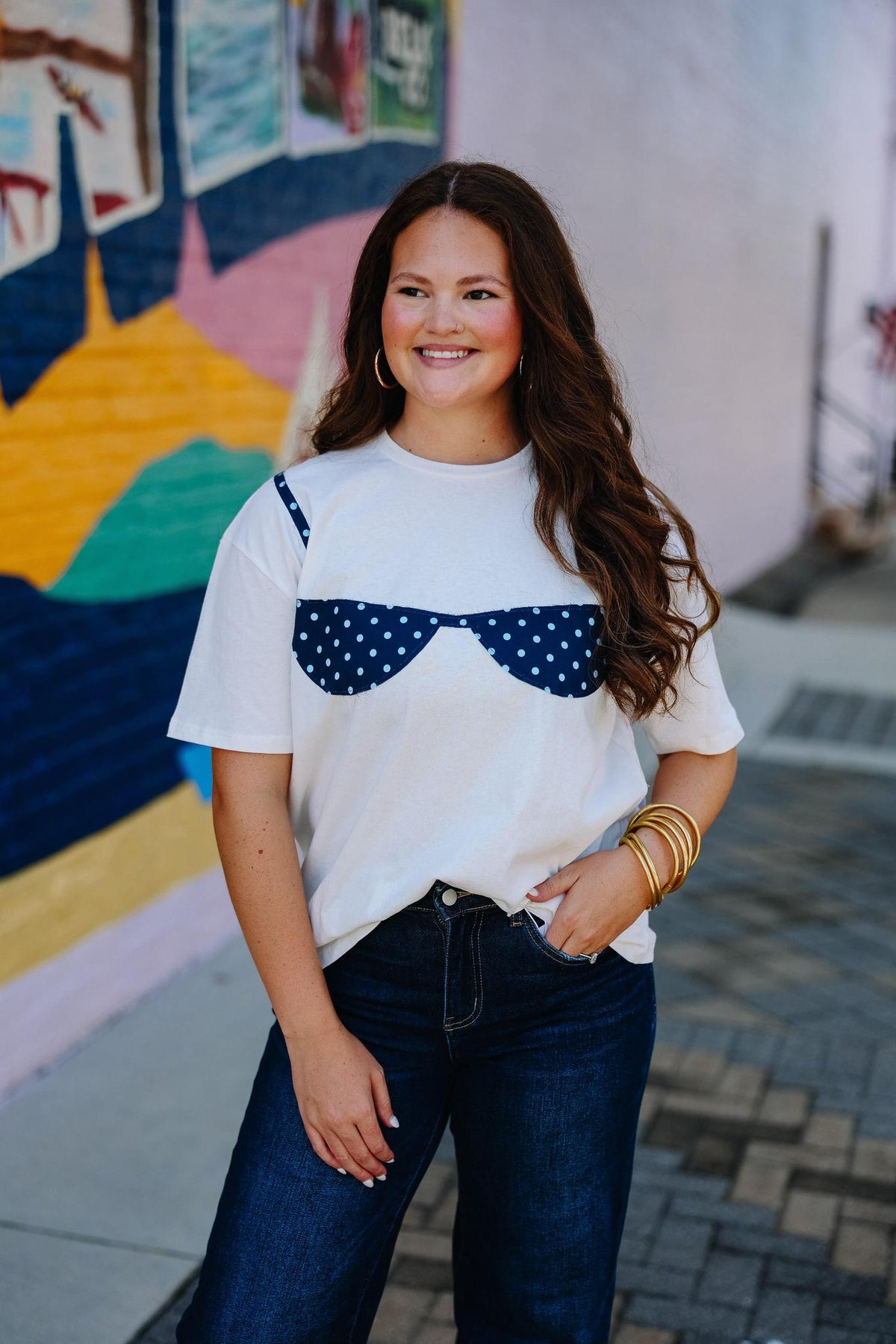 Navy Bikini Top T-Shirt