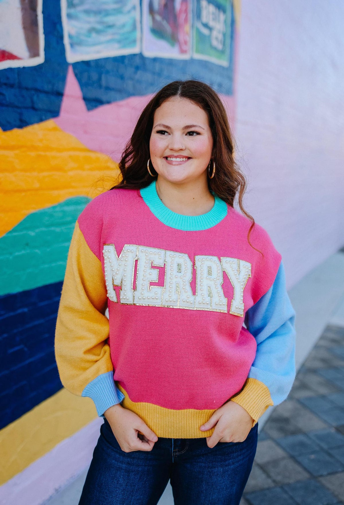 Jolly Gems Sweater- Flamingo