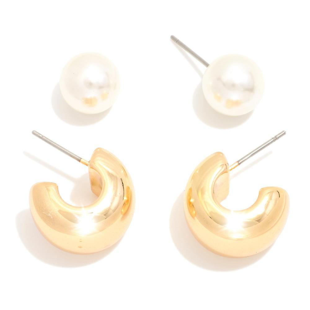 Pearl & Pop Earring Set