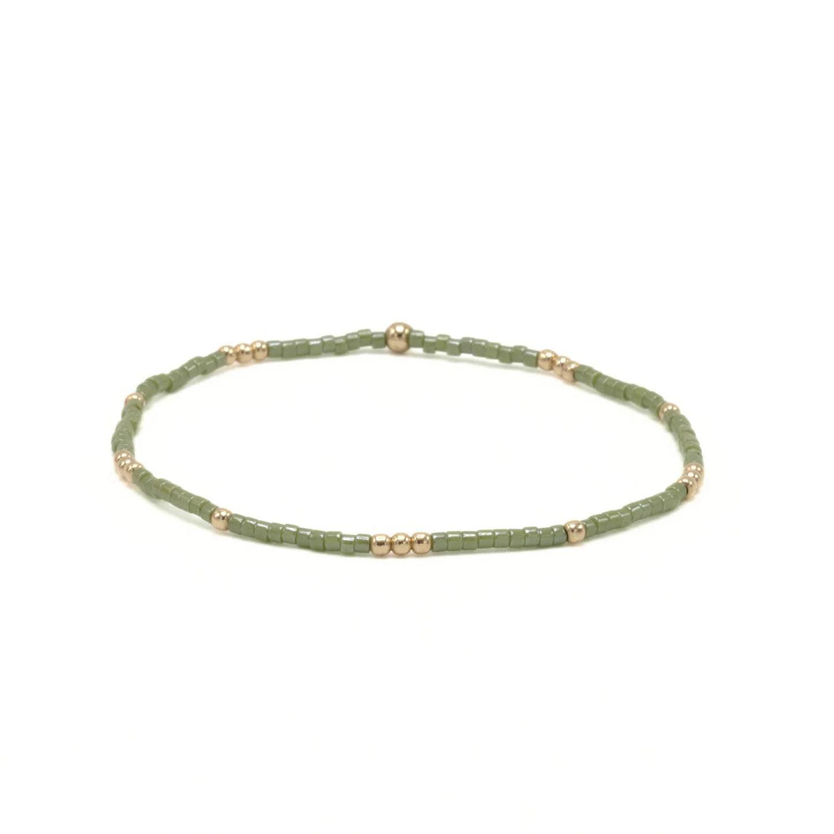 2mm Newport EVERGREEN + Gold Filled Waterproof Bracelet by Erin Gray