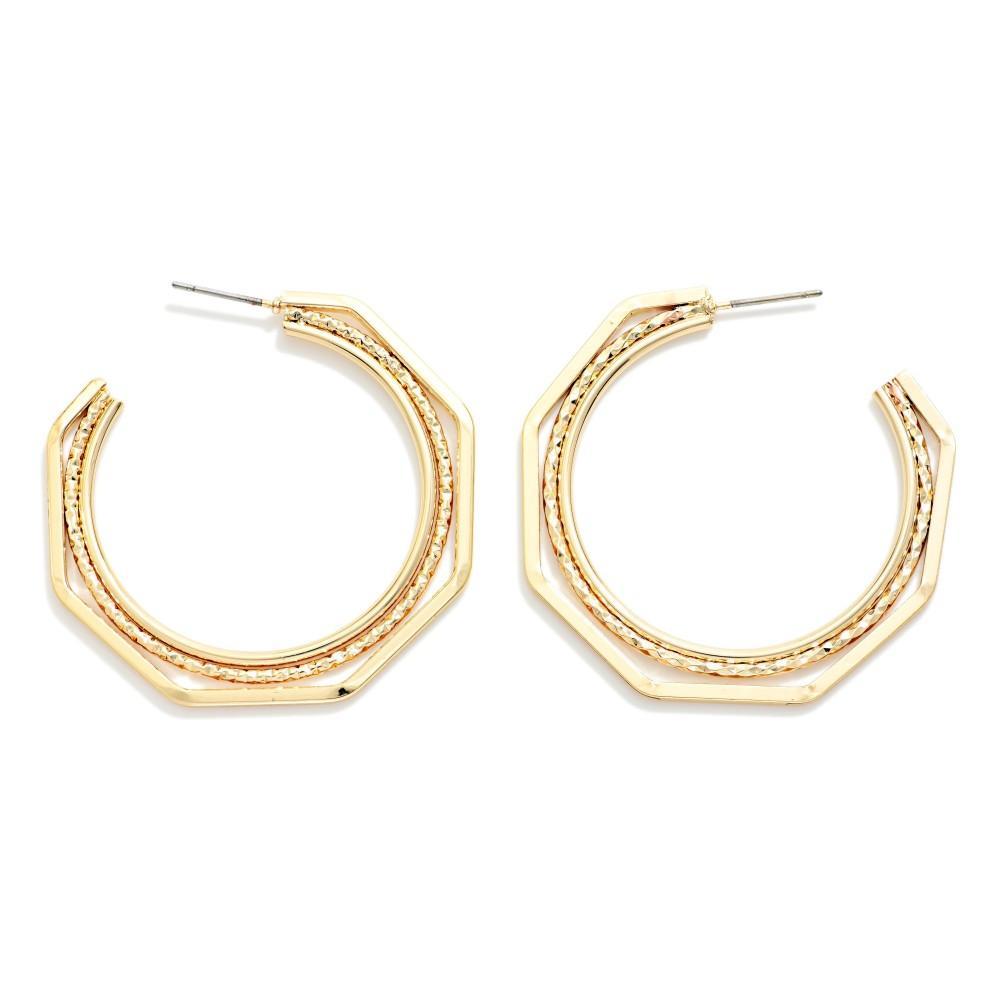 Octagon Hoop Earrings