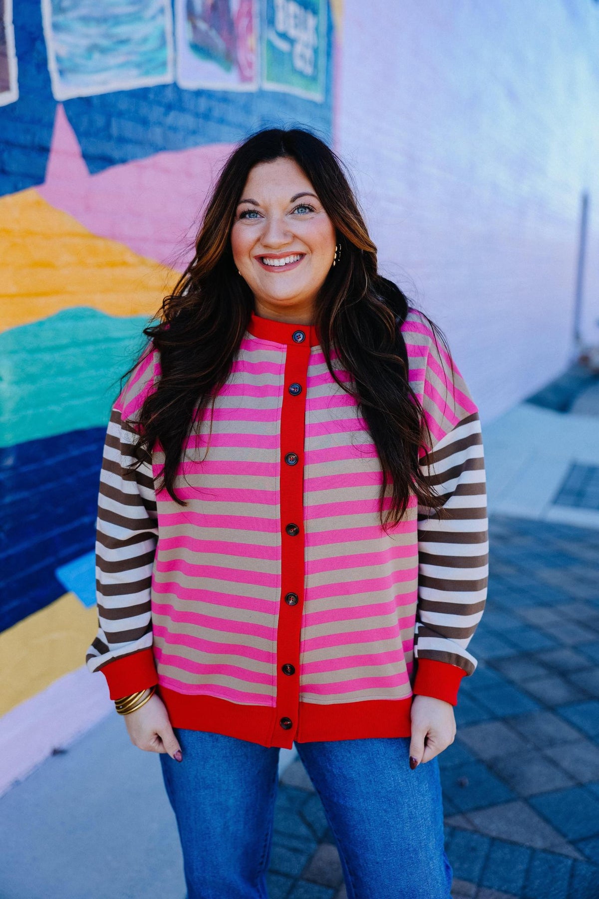 Berry Mocha Button Cardigan