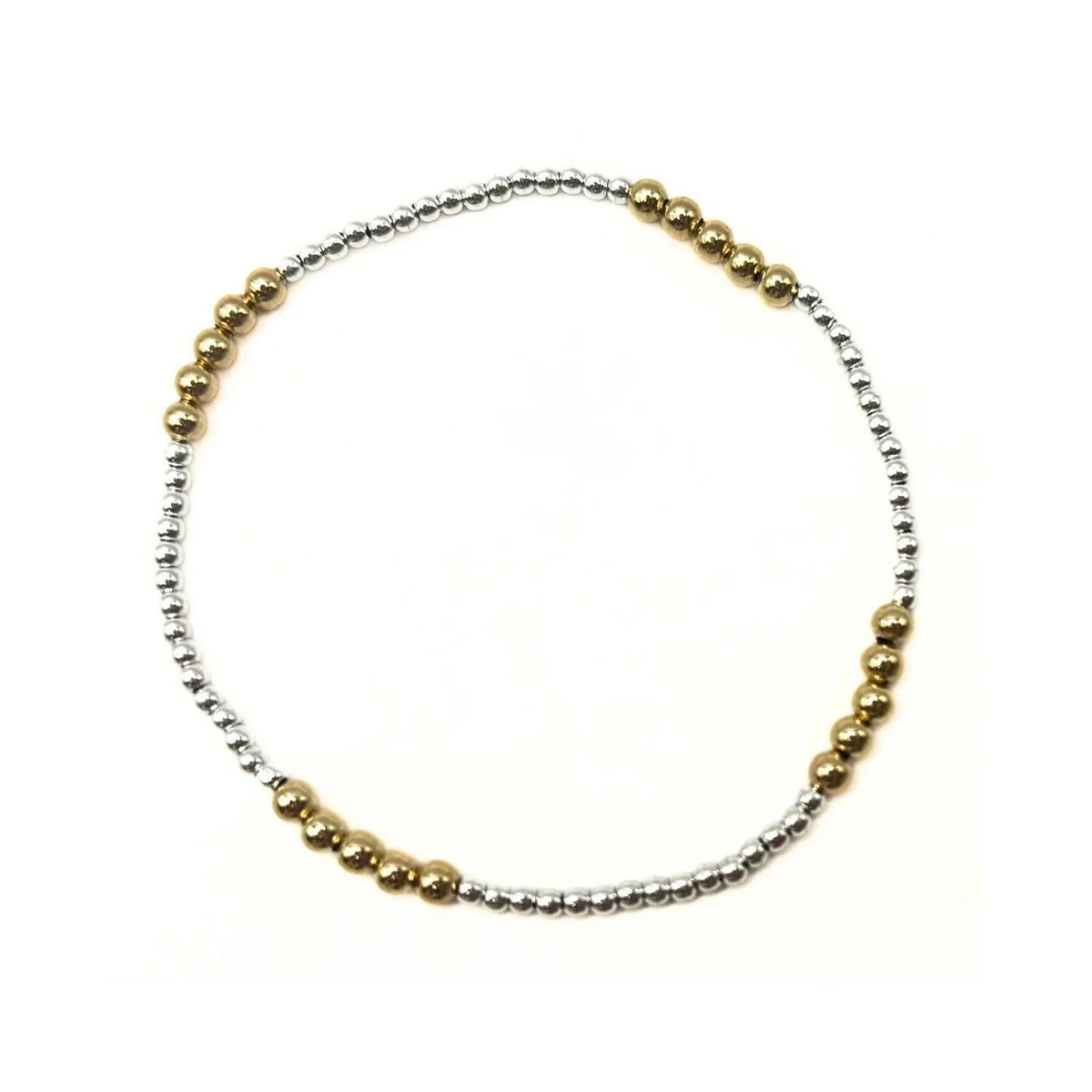 The Hamptons Mix 2*3 Sterling Silver and 14k Gold-Filled Beaded Bracelet by Erin Gray