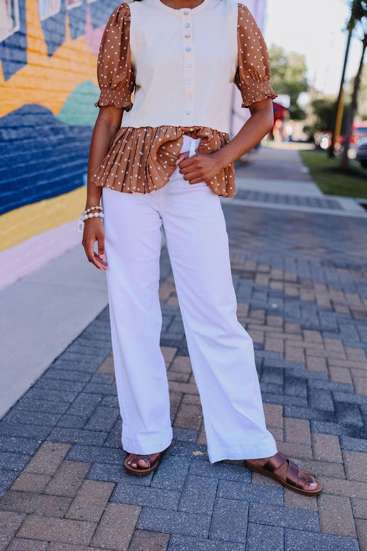 Modern White Wide Leg Pull On Jeans