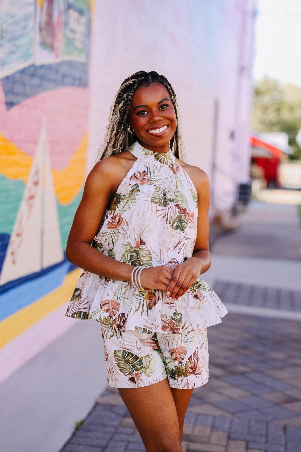 Tropical Print Short Set