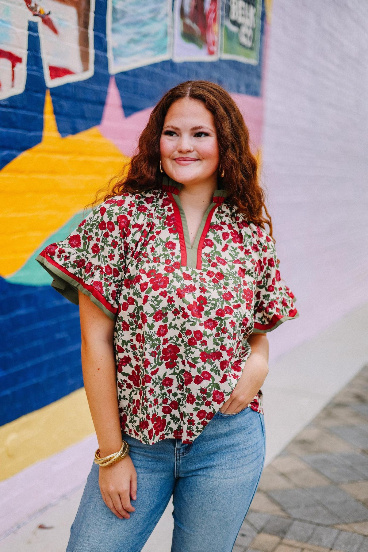 Rose Garden Ruffle Top