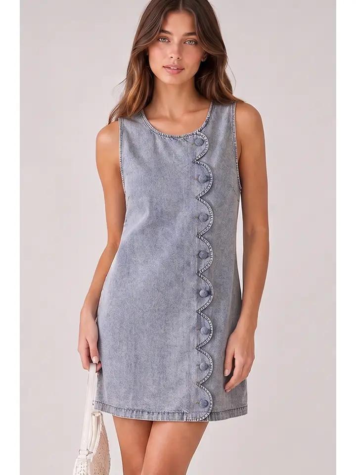 Sleeveless Denim Mini Dress