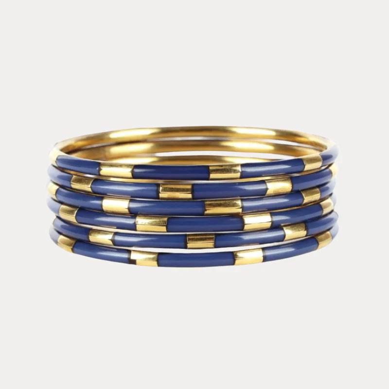 Navy Veda Bangles - Set of 6 By BuDha Girl