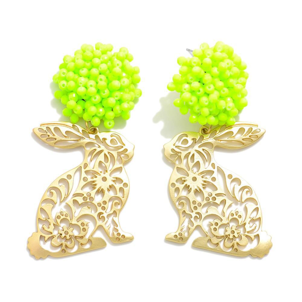 Hoppy Easter Earrings- Lime