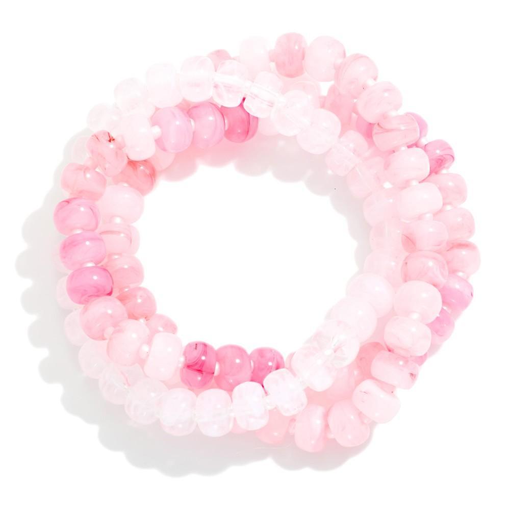 Pink Marbled Bracelet Set