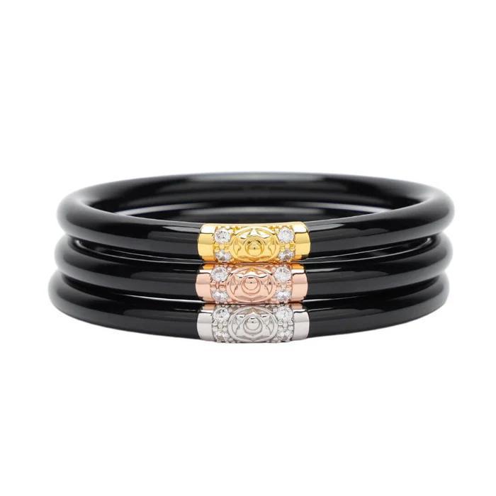 Black Three Kings All Weather Bangles (Set Of 3) By BuDhaGirl
