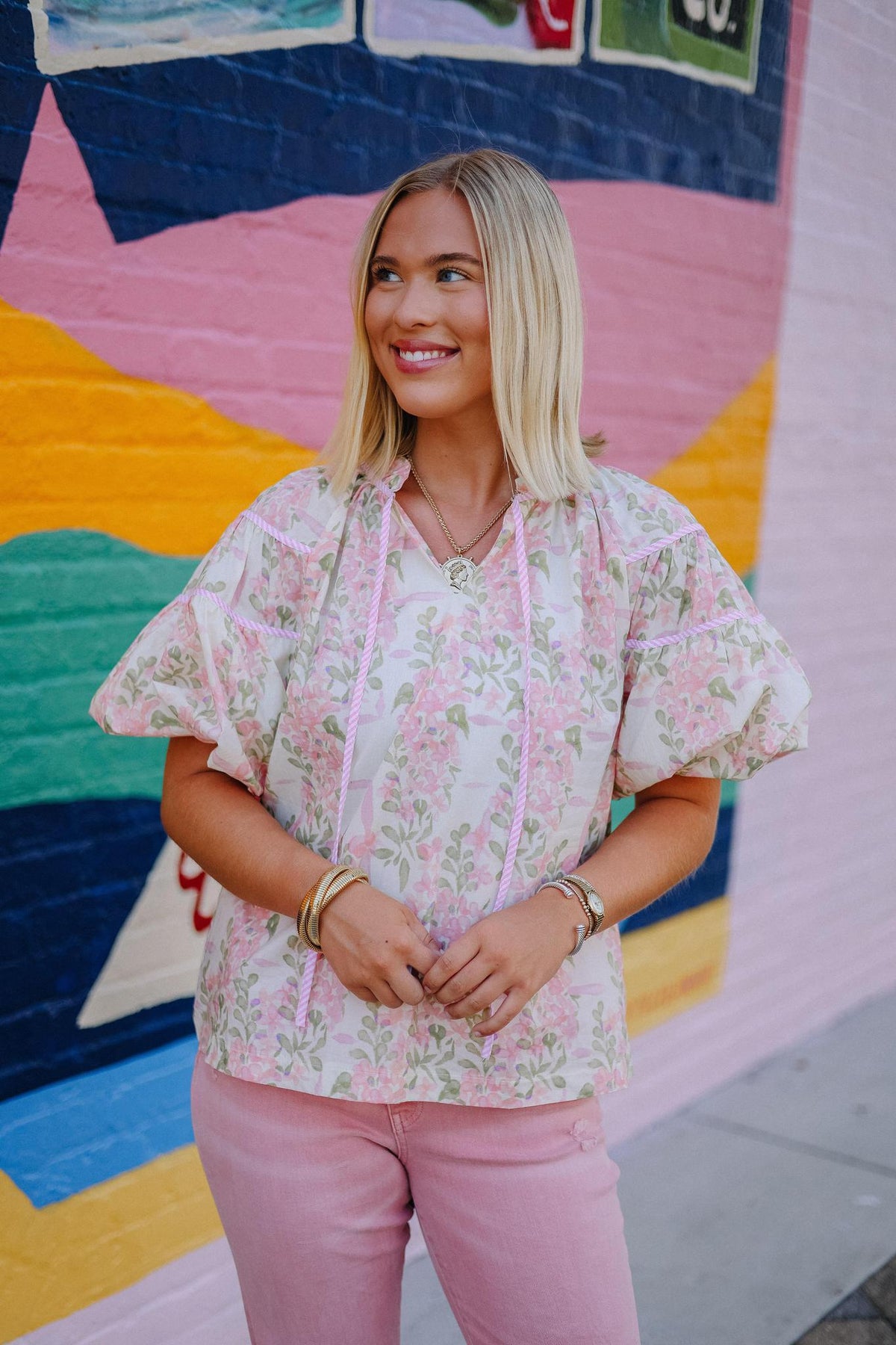 Playful Smile Floral Top