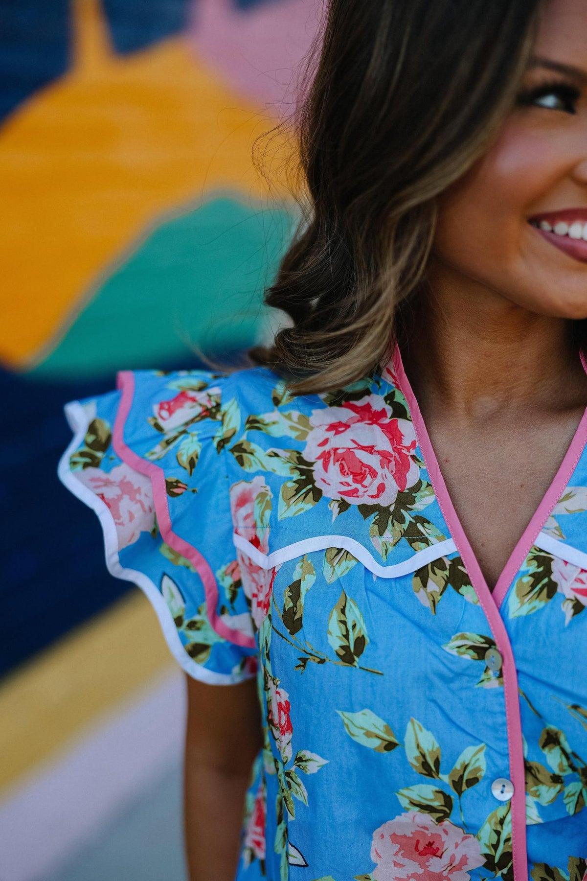 Blue Floral Top