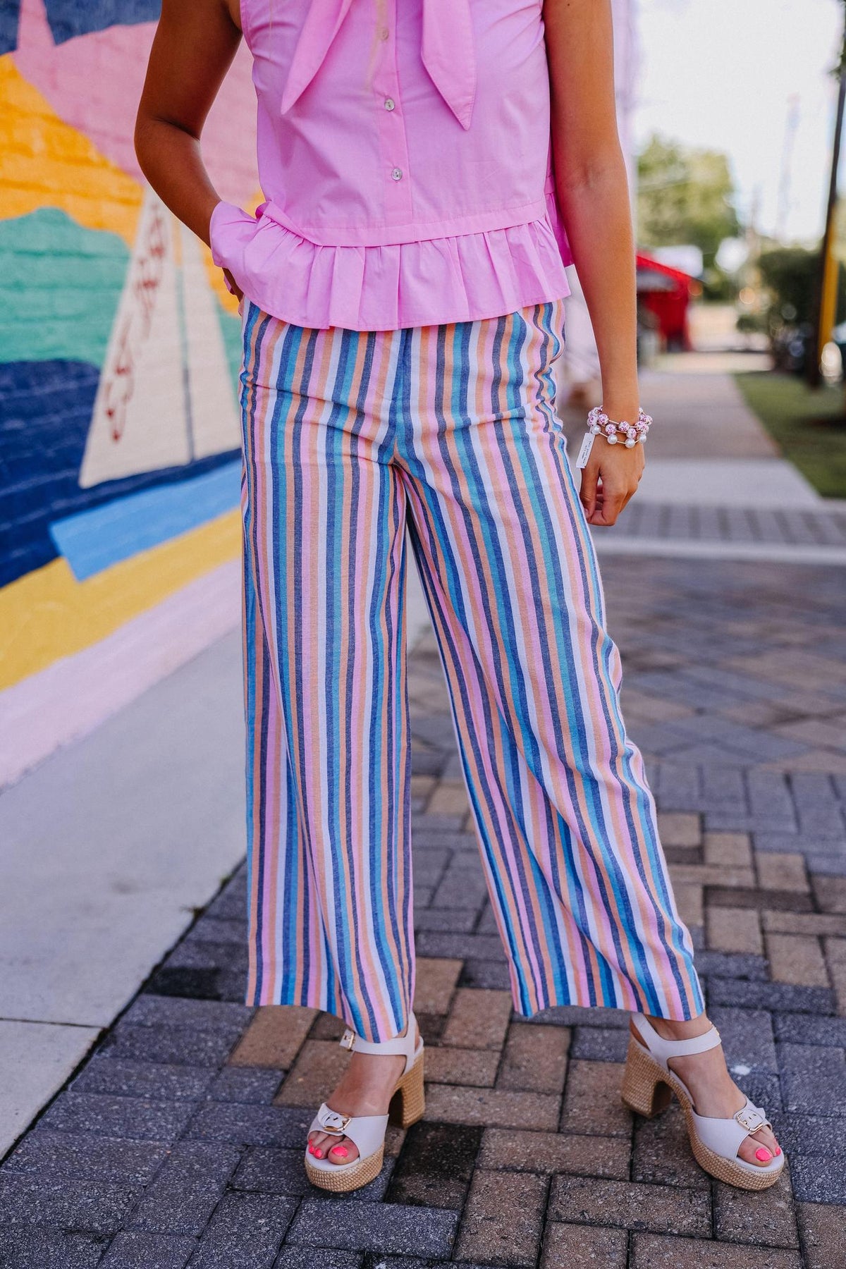Multi-Color Wide Leg Pants
