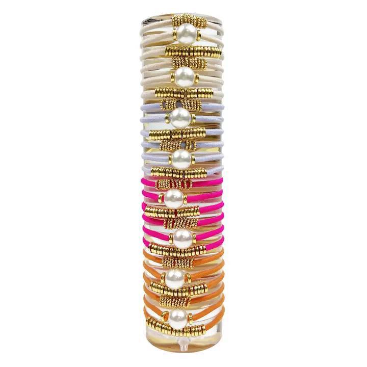 Orange Under The Sun Mix Match Bracelet/Hair Tie (Gold)