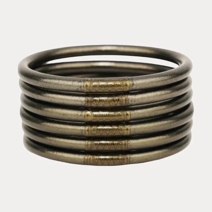 Flint All Weather Bangles (Set Of 6) - Serenity Prayer By BuDhaGirl