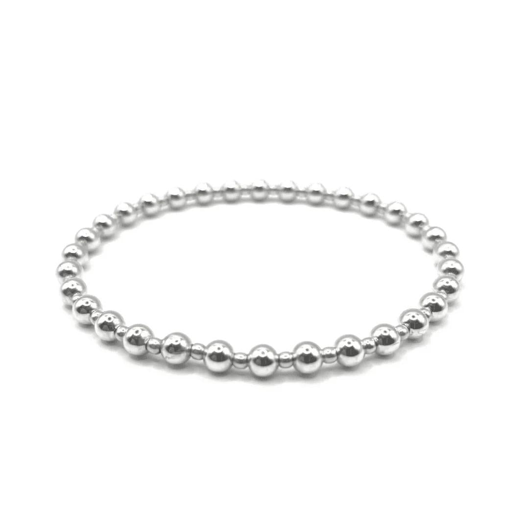4mm+2mm+4mm Sterling Silver Waterproof Dimension Bracelet by Erin Gray