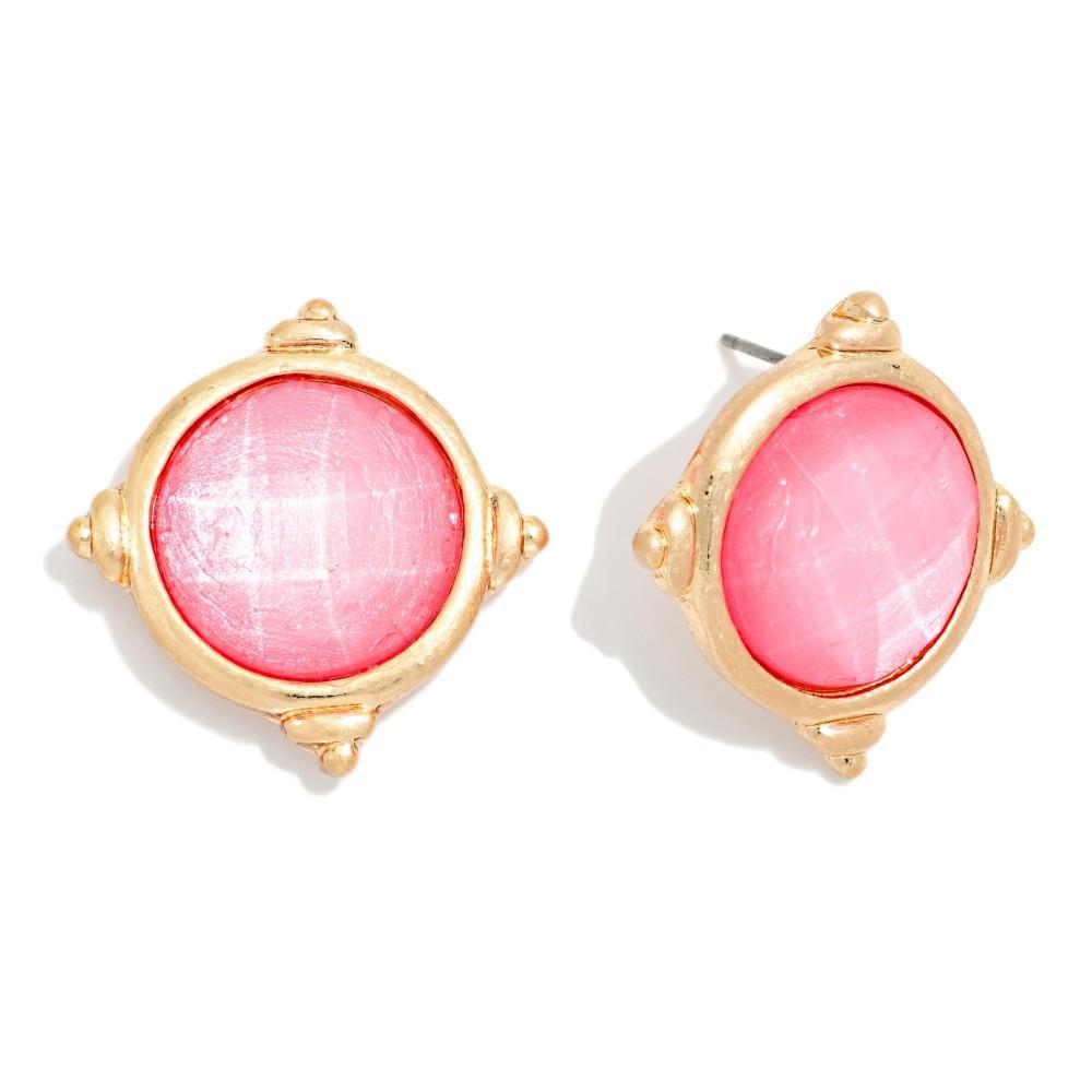 Pink Stone Earrings