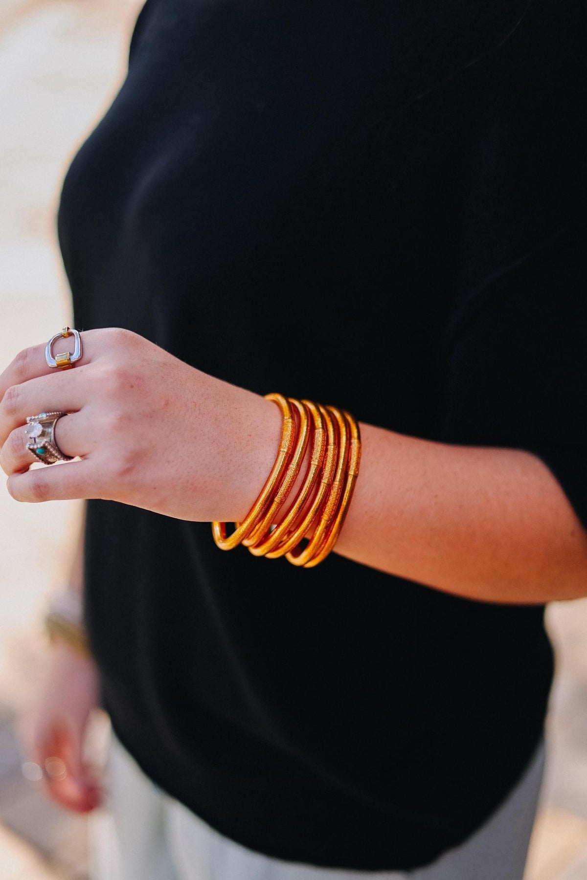 Spark All Weather Bangles (Set Of 6) - Serenity Prayer By BuDhaGirl
