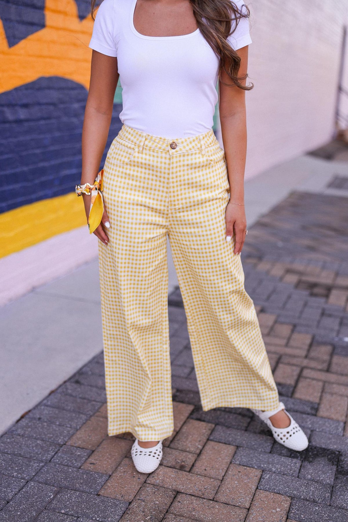 Yellow Gingham Pants