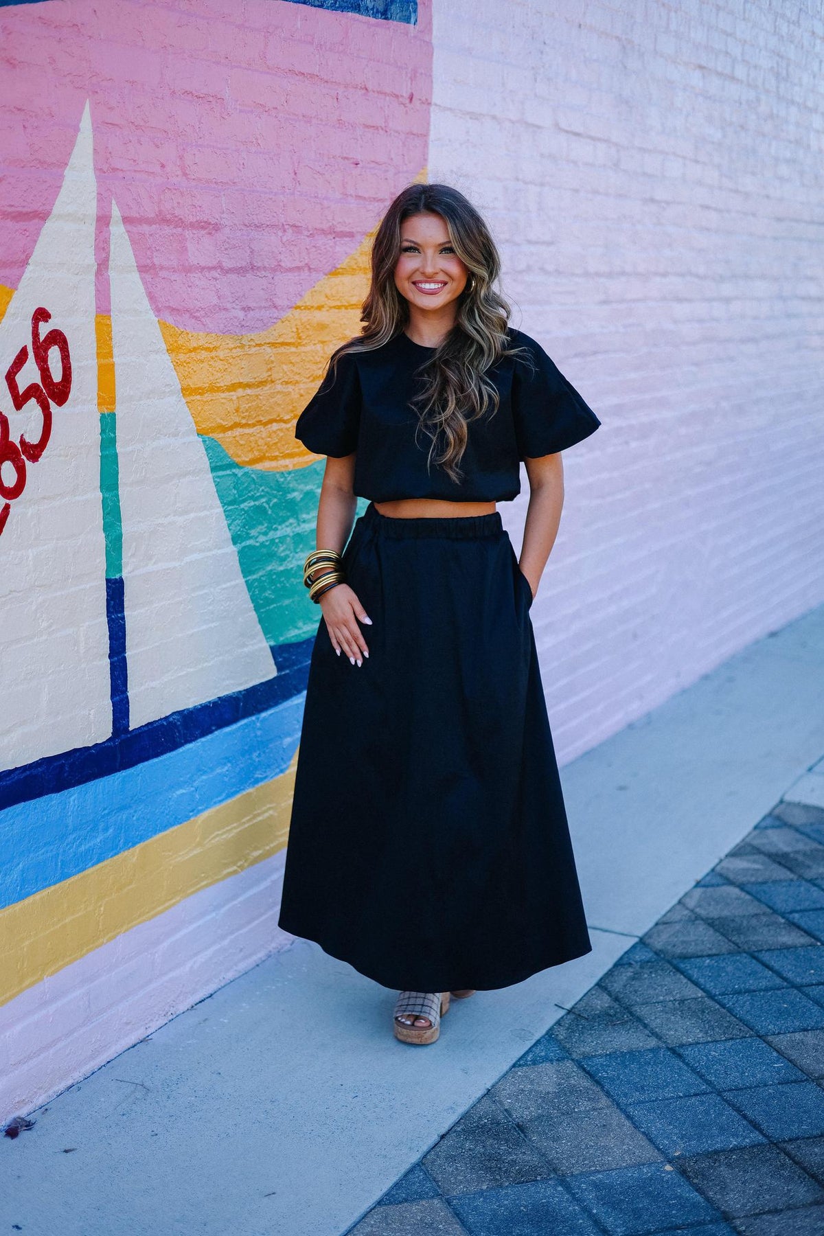 Shadow And Silk Skirt Set