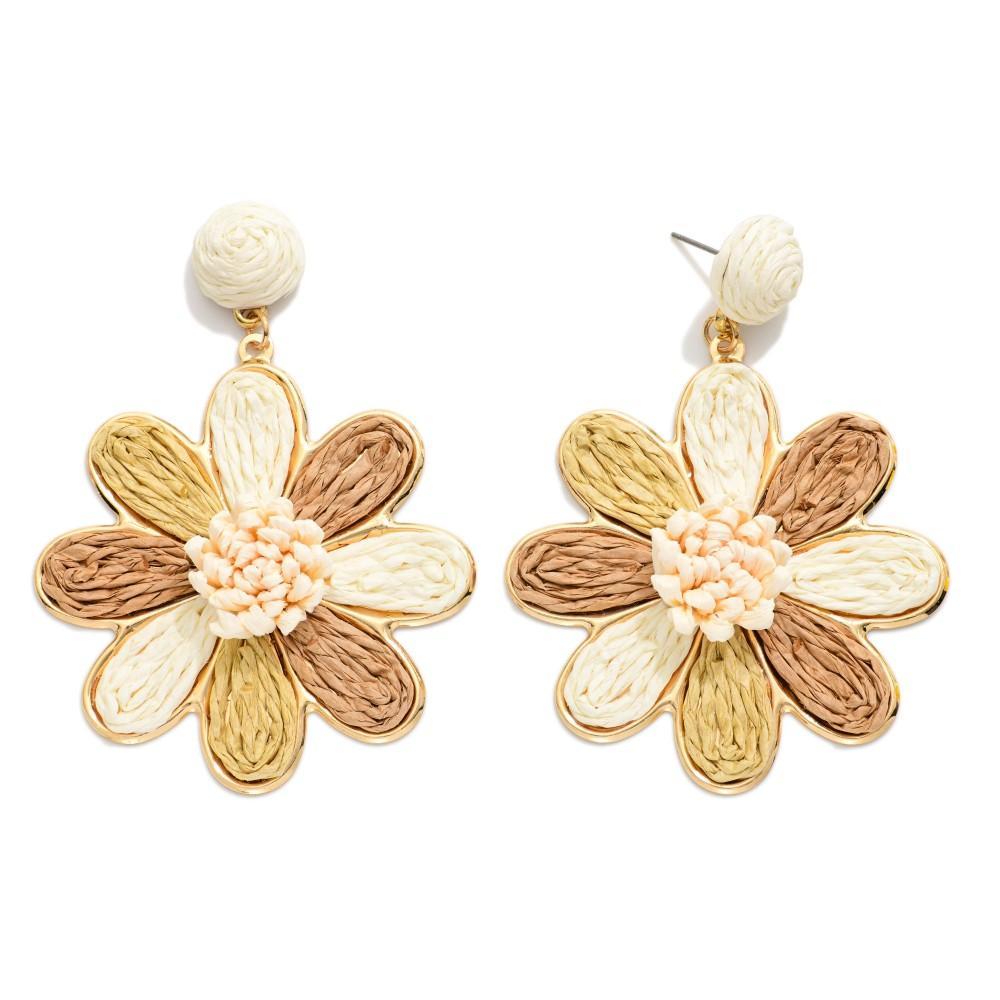 Raffia Flower Earring