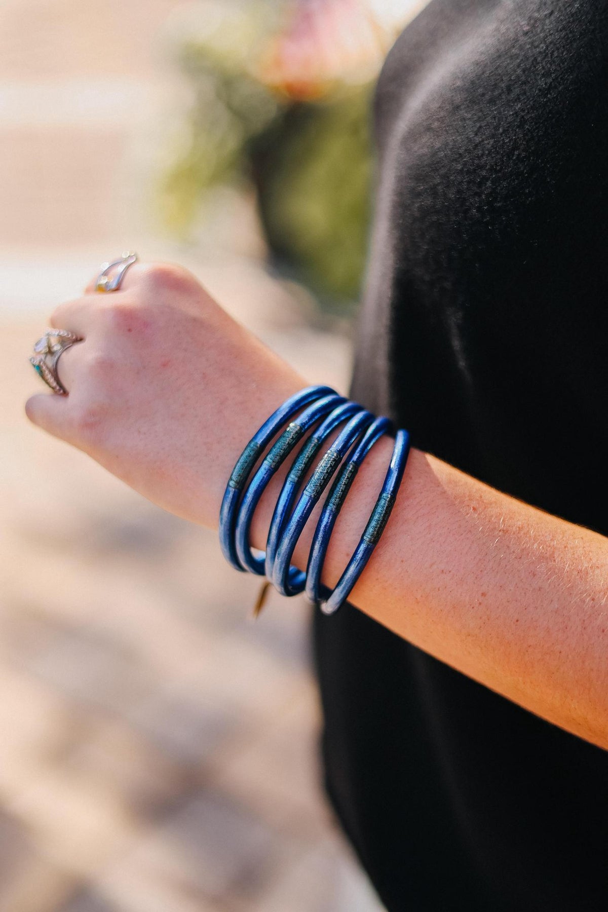 Marine All Weather Bangles (Set Of 6) - Serenity Prayer By BuDhaGirl