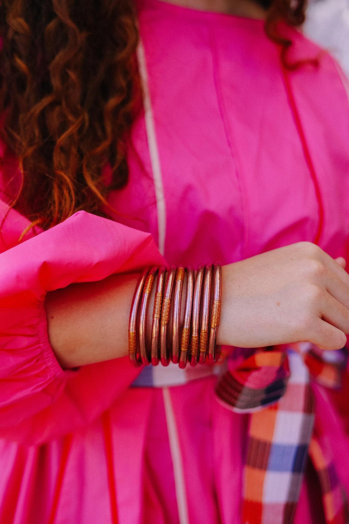 Rose Gold All Weather Bangles (Set Of 9) - Serenity Prayer