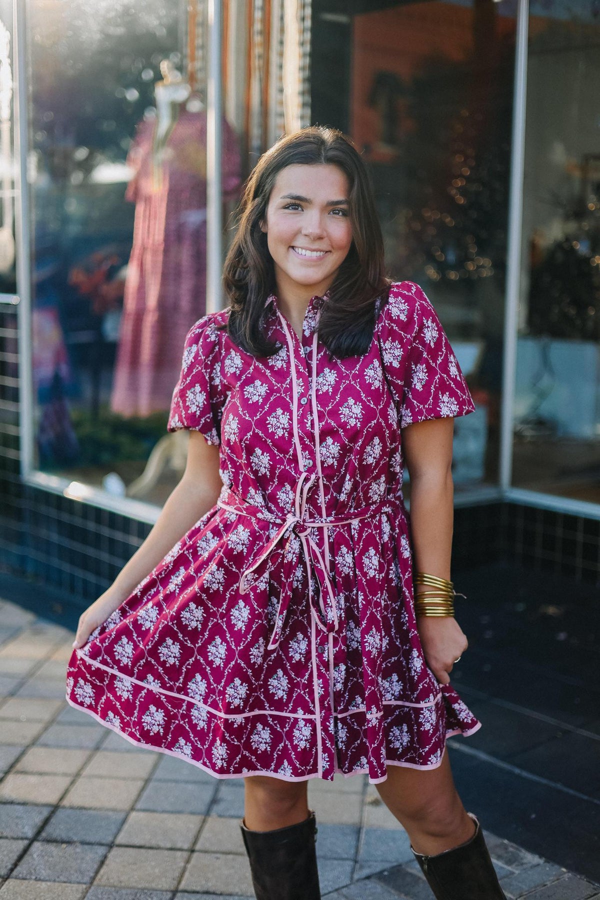 Wine & Wildflower Mini Dress