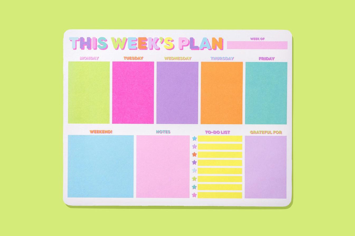 "This Week's Plan" Weekly Planner- 52 Sheets