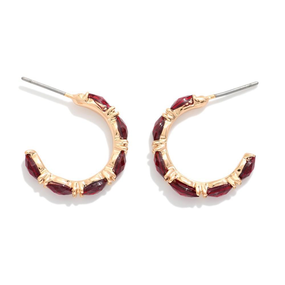 Garnet Glow Hoops