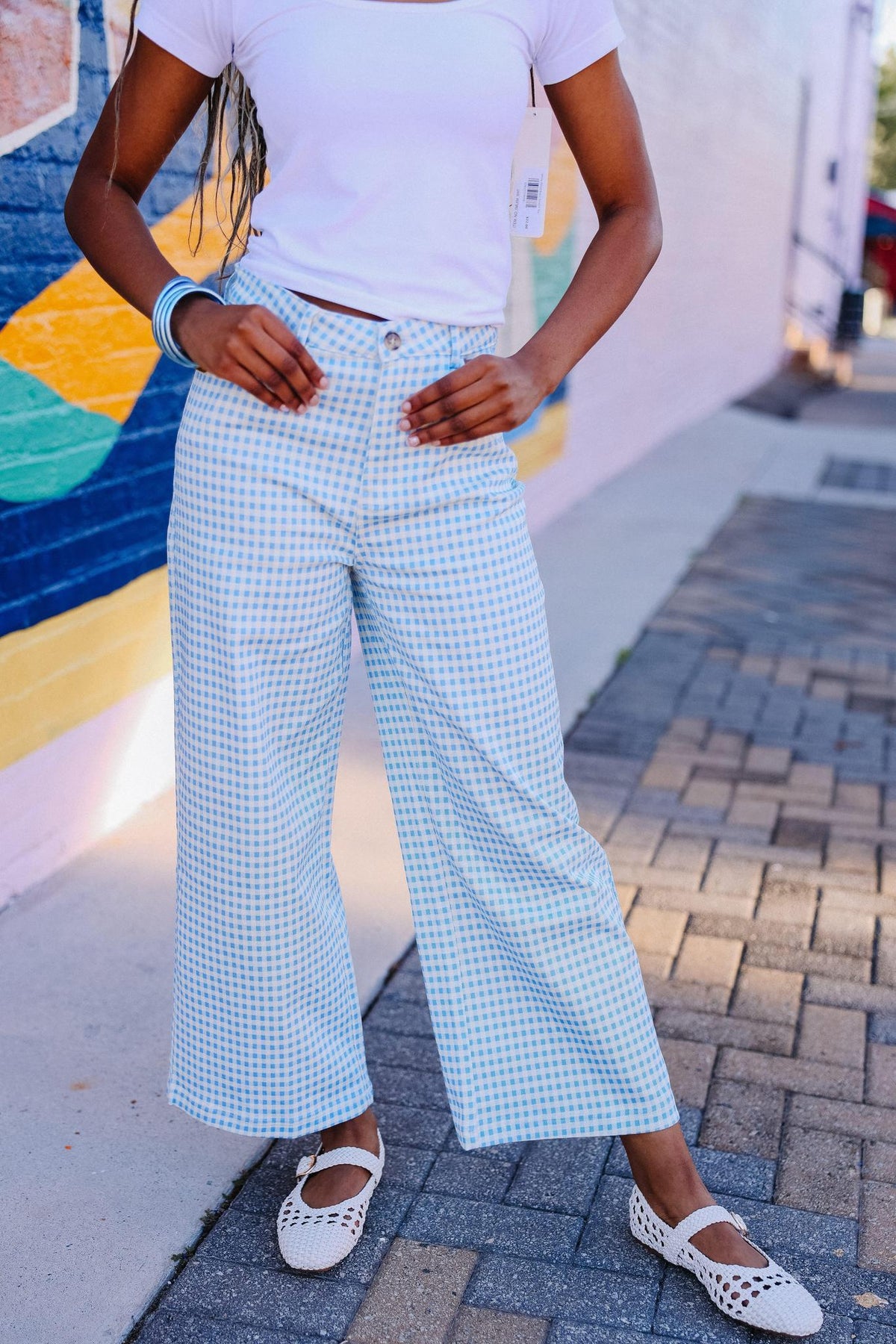 Blue Gingham Pants