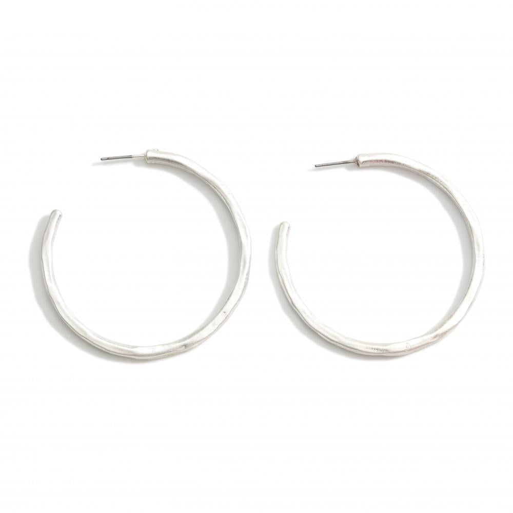 The Lena Hoop Earrings- Silver