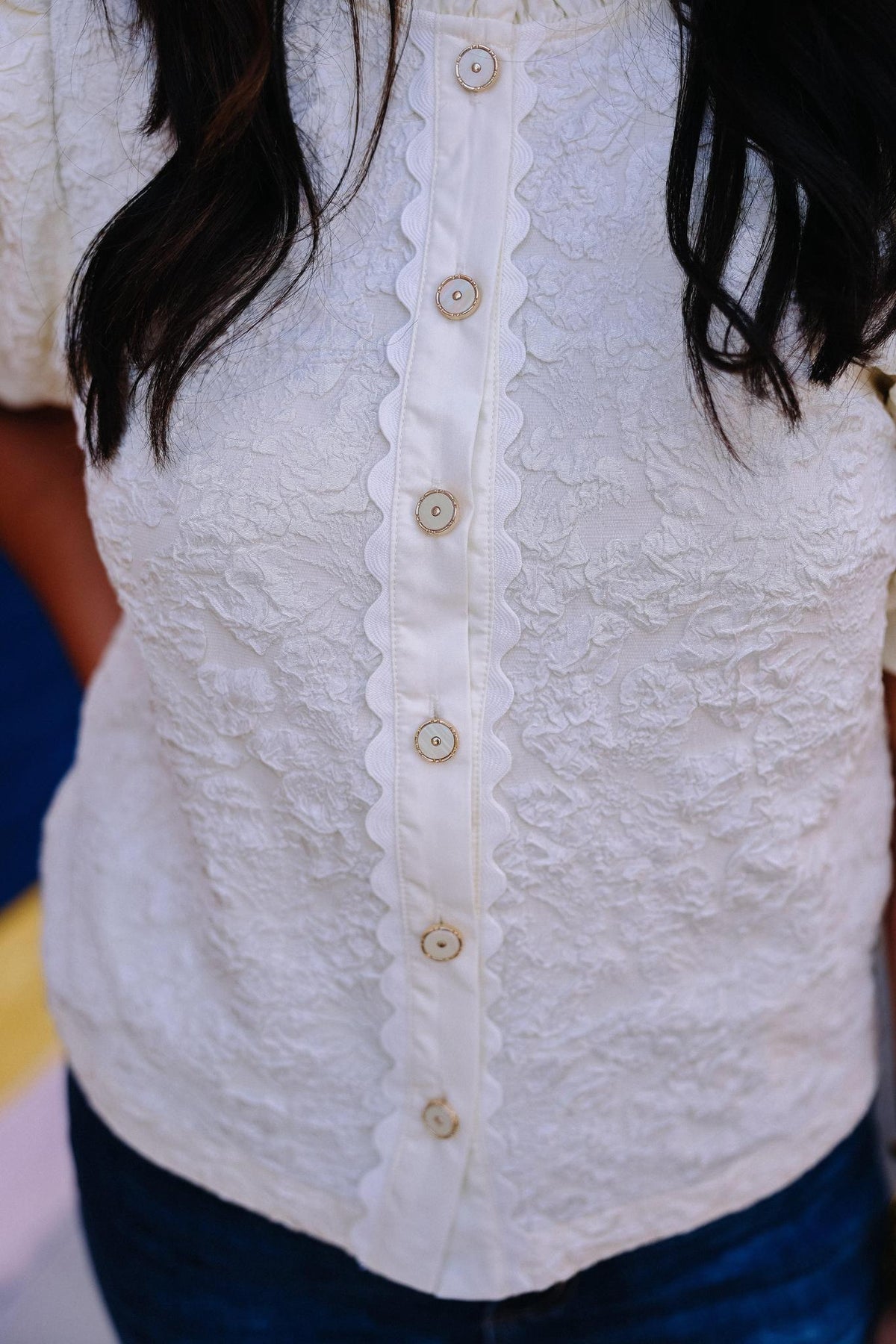 Cream Floral Top