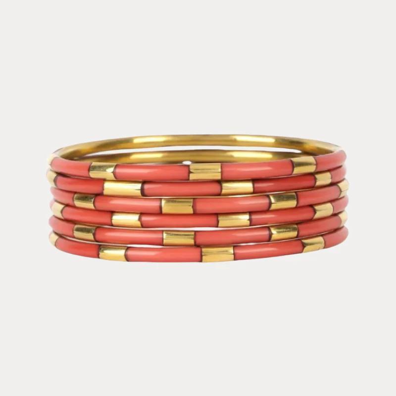 Caramel Veda Bangles Set of 6 By BudhaGirl