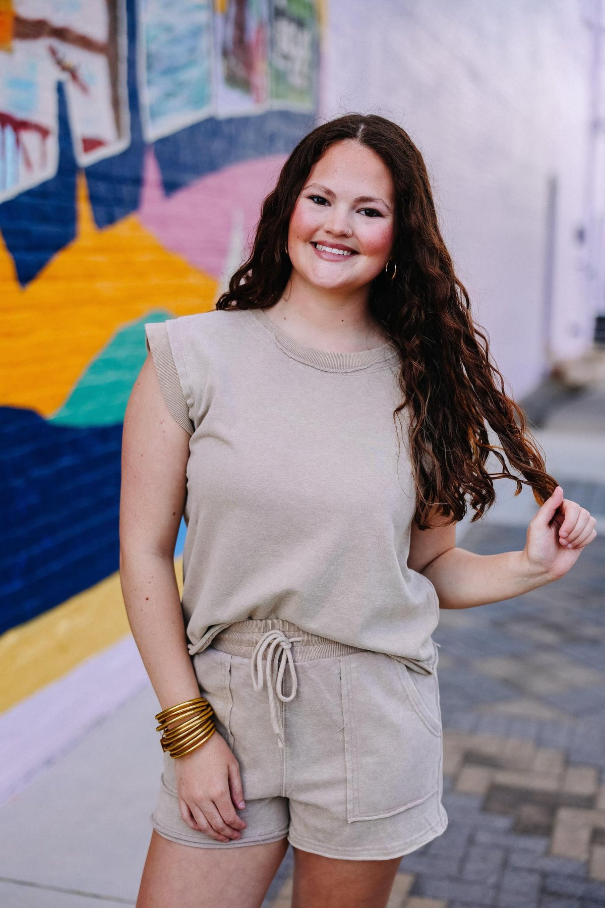 Taupe Sleeveless Lounge Set