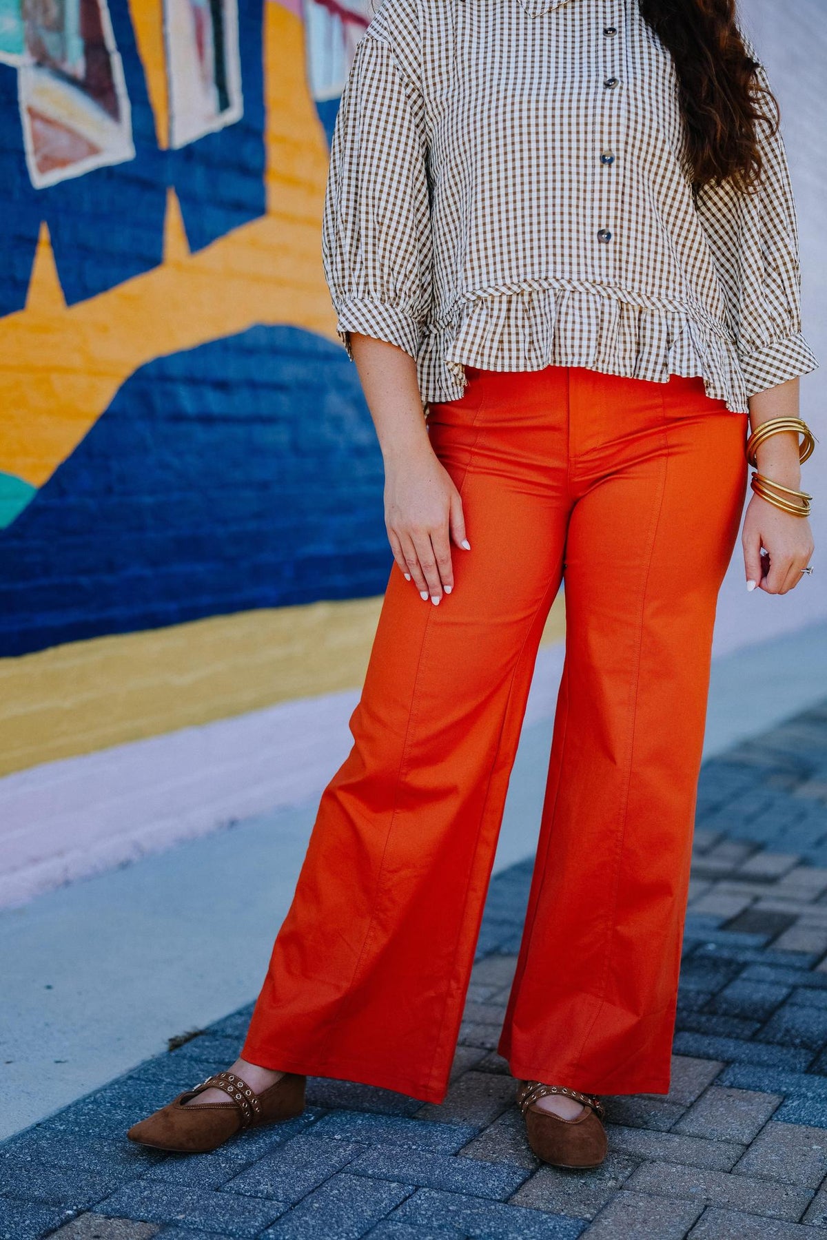Orange Wide Leg Pants