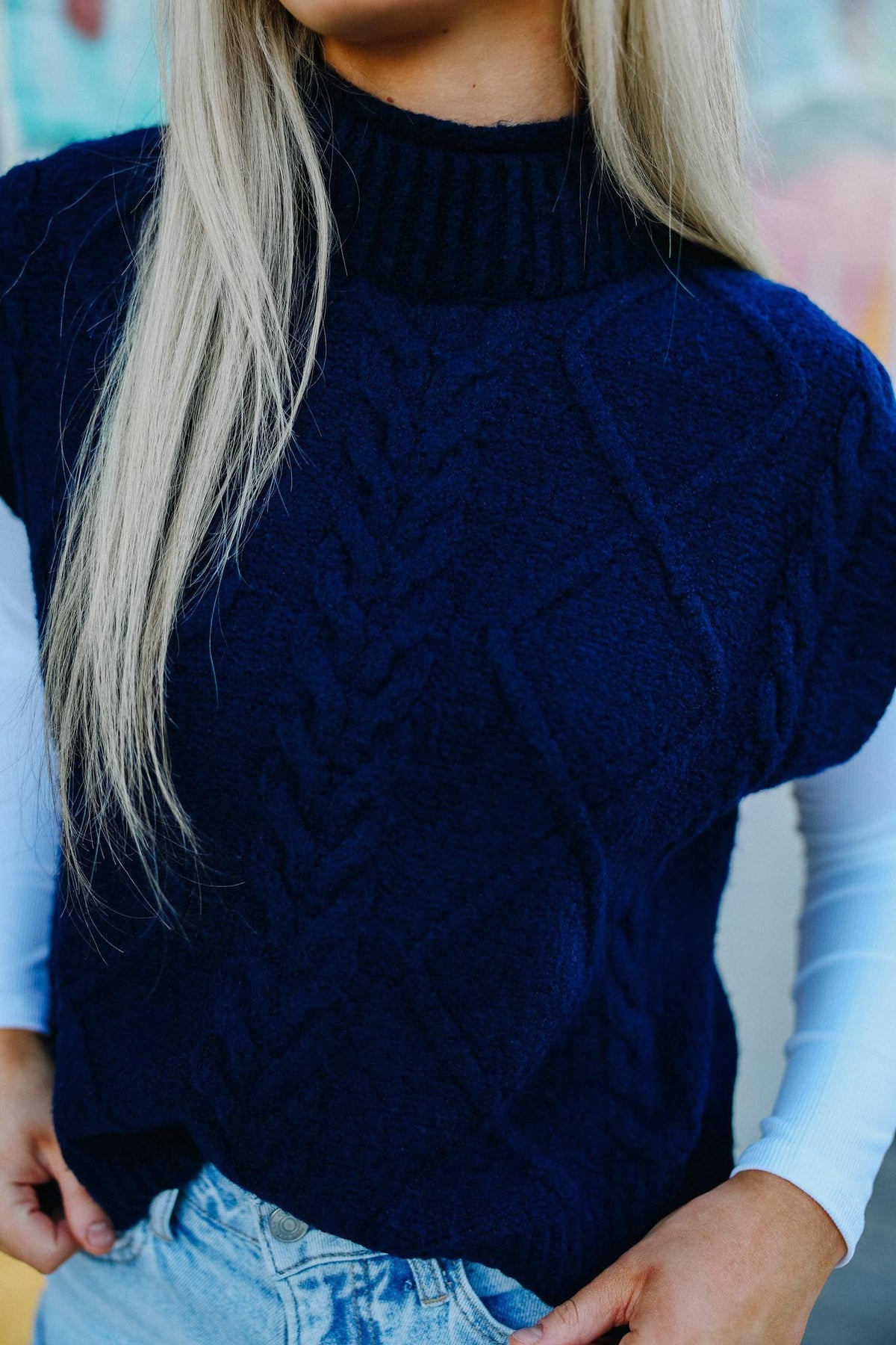 The Windsor Navy Knit Top