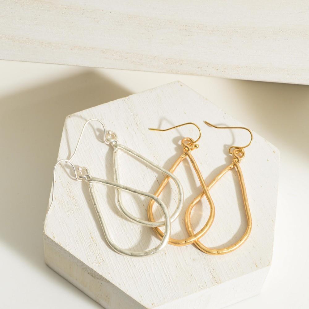 Matte Wire Teardrop Earrings